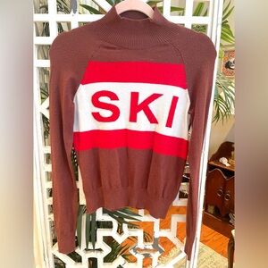 Offline by Aerie Ski Brown and Red soft  turtleneck Sweater